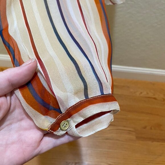 NWOT Anthropologie sheer layered stripe blouse XL - Picture 6 of 8